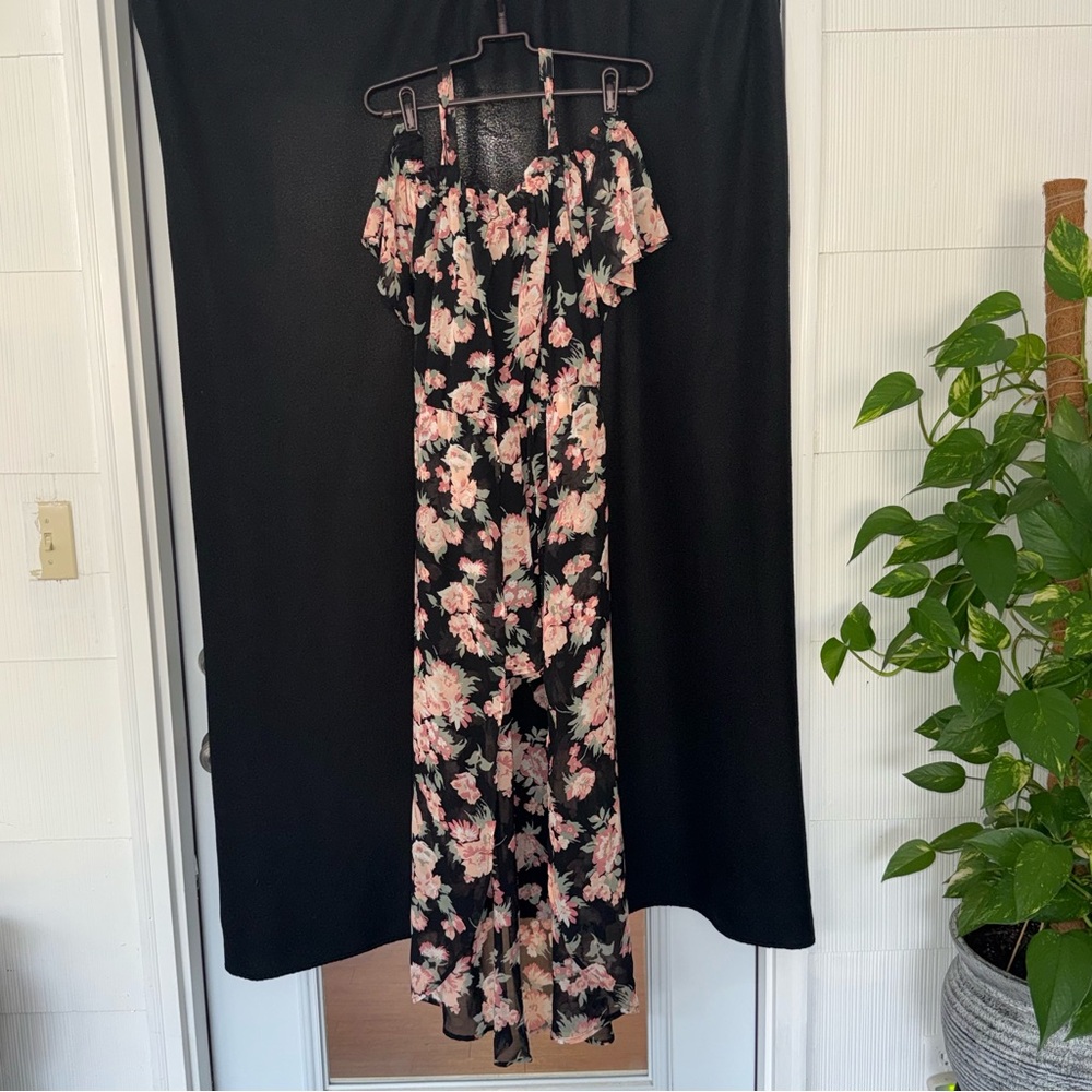 Floral Off-Shoulder Jumpsuit with shorts
